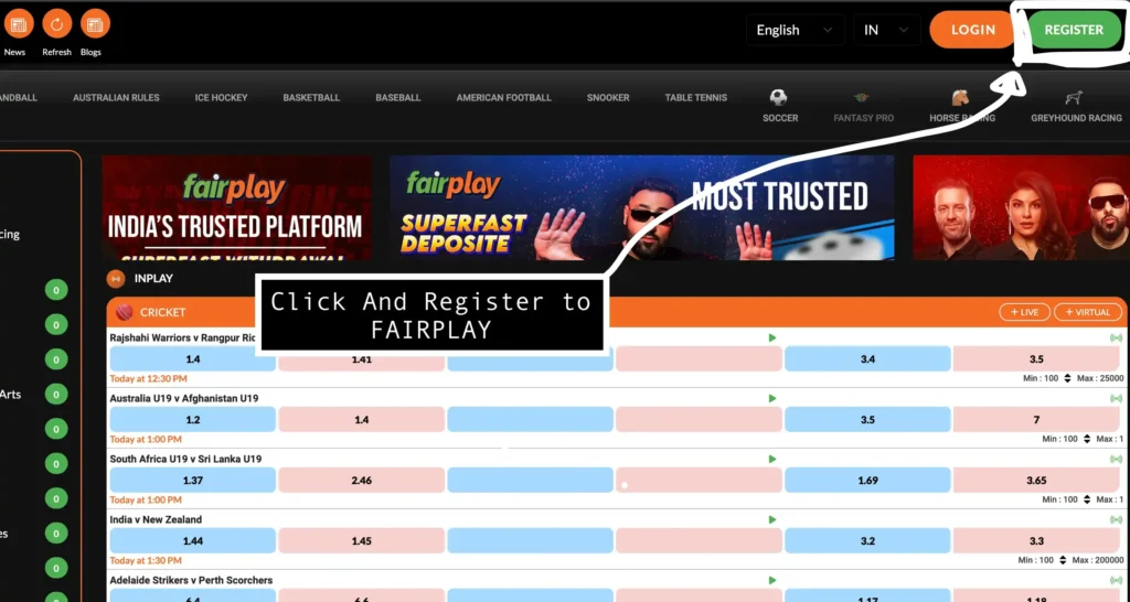 Fariplay Register Now